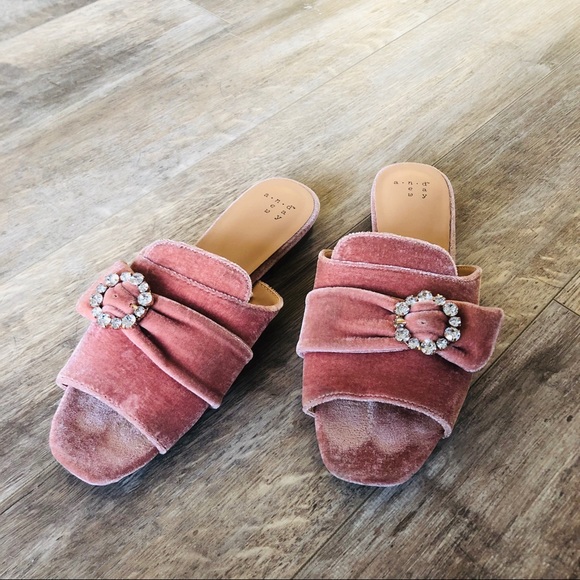 a new day Shoes - Velvet Open Toe Mules